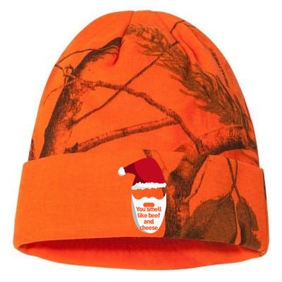 Inappropriate Christmas You Smell Like Beef And Cheese Elf Kati Licensed 12" Camo Beanie