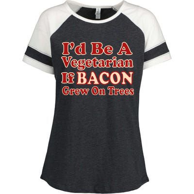 Id Be A Vegetarian If Bacon Grew On Trees Enza Ladies Jersey Colorblock Tee