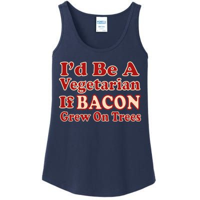 Id Be A Vegetarian If Bacon Grew On Trees Ladies Essential Tank