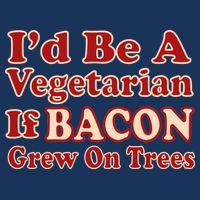 Id Be A Vegetarian If Bacon Grew On Trees Flat Bill Trucker Hat