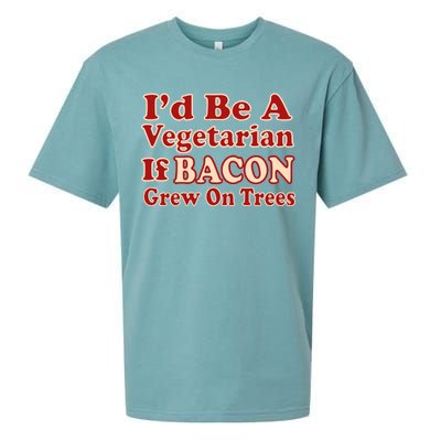 Id Be A Vegetarian If Bacon Grew On Trees Sueded Cloud Jersey T-Shirt