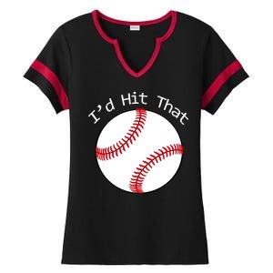 I'd Hit That Baseball Ladies Halftime Notch Neck Tee