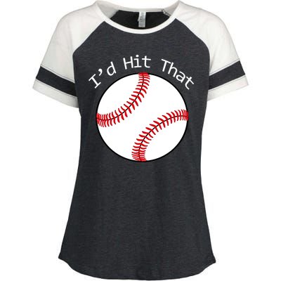 I'd Hit That Baseball Enza Ladies Jersey Colorblock Tee