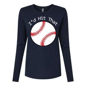 I'd Hit That Baseball Womens Cotton Relaxed Long Sleeve T-Shirt