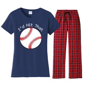 I'd Hit That Baseball Women's Flannel Pajama Set