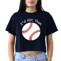 I'd Hit That Baseball Crop Top