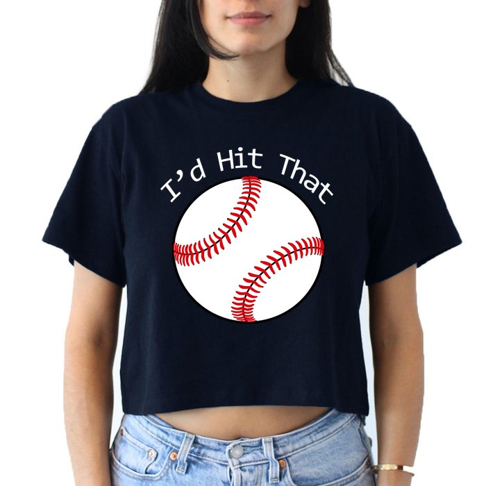 I'd Hit That Baseball Crop Top