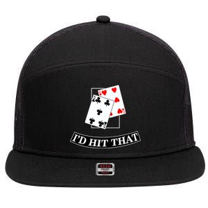 I'd Hit That Black Jack 7 Panel Mesh Trucker Snapback Hat