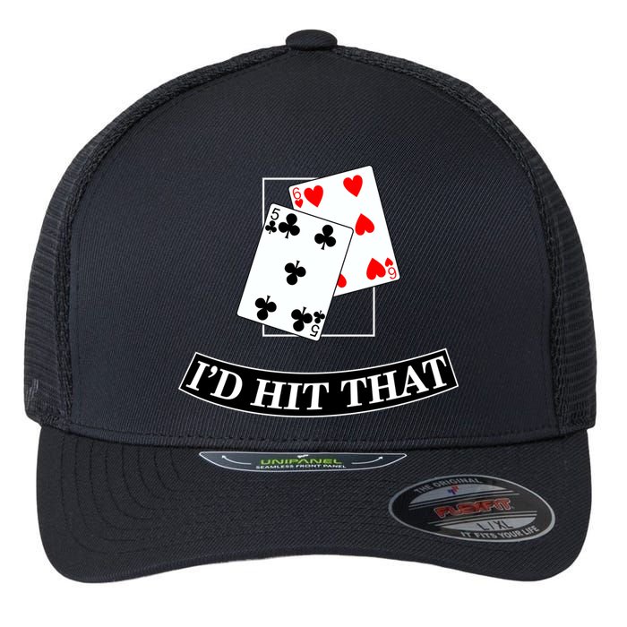 I'd Hit That Black Jack Flexfit Unipanel Trucker Cap