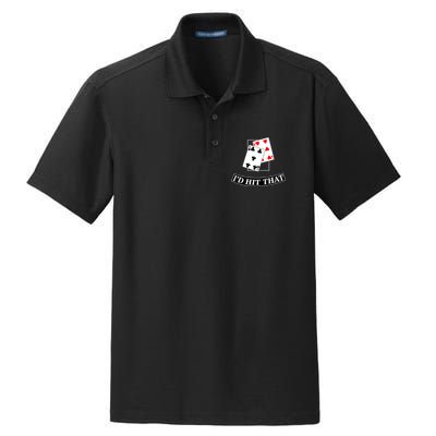 I'd Hit That Black Jack Dry Zone Grid Polo