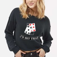 I'd Hit That Black Jack Cropped Pullover Crew