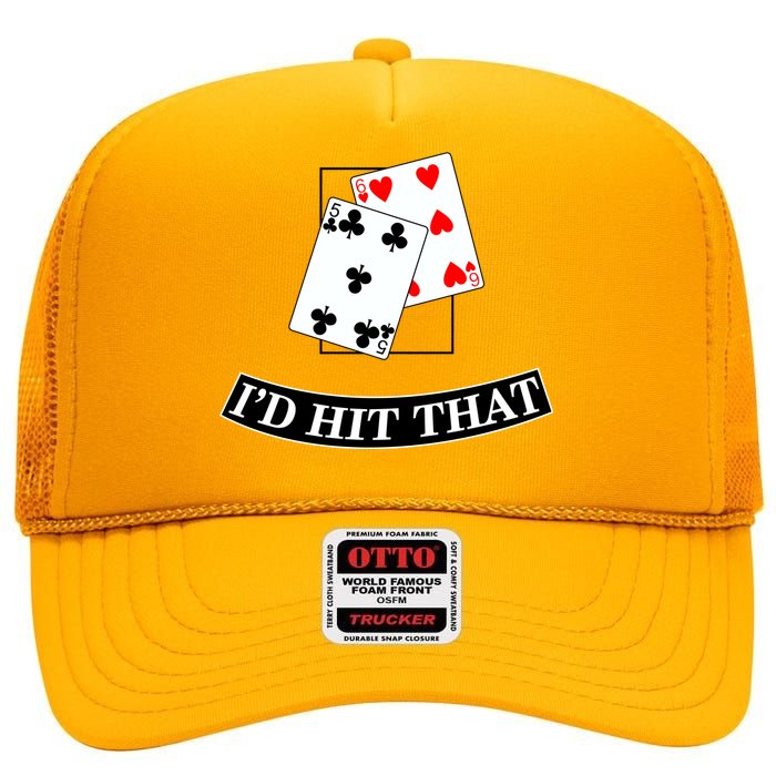 I'd Hit That Black Jack High Crown Mesh Back Trucker Hat