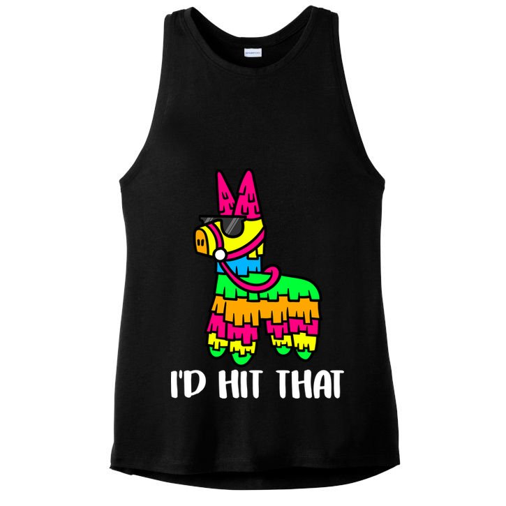 I'd Hit That Pinata Funny Party Ladies PosiCharge Tri-Blend Wicking Tank