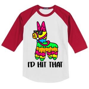 I'd Hit That Pinata Funny Party Kids Colorblock Raglan Jersey