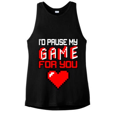 I'd Pause My Game For You Valentines Day Ladies PosiCharge Tri-Blend Wicking Tank
