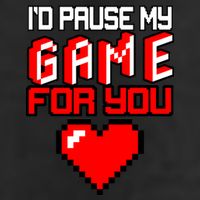 I'd Pause My Game For You Valentines Day Garment-Dyed Fleece Hoodie