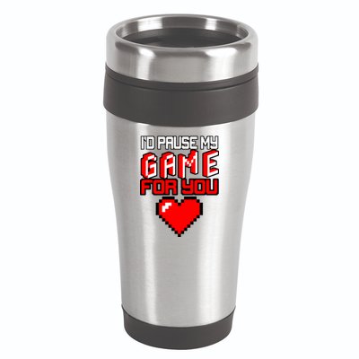 I'd Pause My Game For You Valentines Day 16oz Travel Tumbler