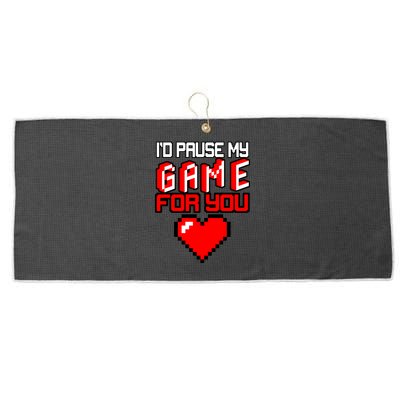 I'd Pause My Game For You Valentines Day Large Microfiber Waffle Golf Towel