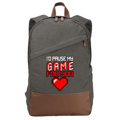 I'd Pause My Game For You Valentines Day Cotton Canvas Backpack
