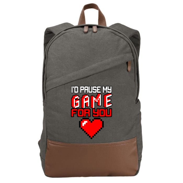 I'd Pause My Game For You Valentines Day Cotton Canvas Backpack