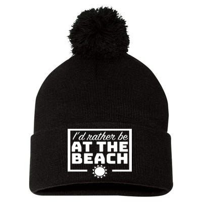 I'd Rather Be At The Beach Pom Pom 12in Knit Beanie