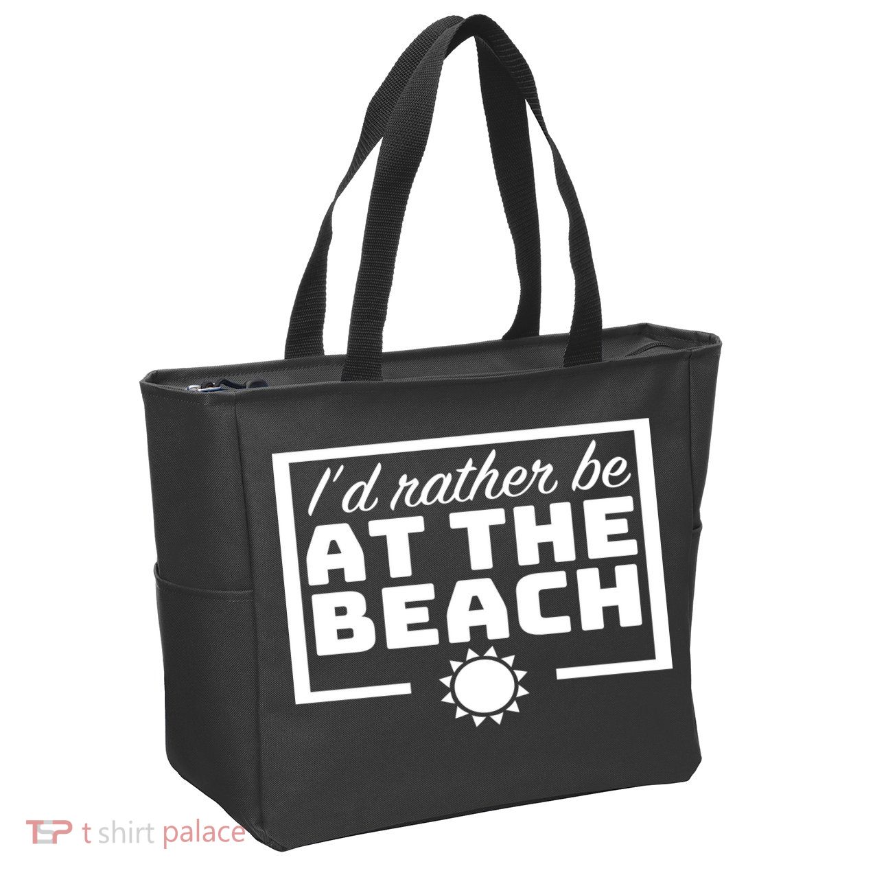 I'd Rather Be At The Beach Zip Tote Bag