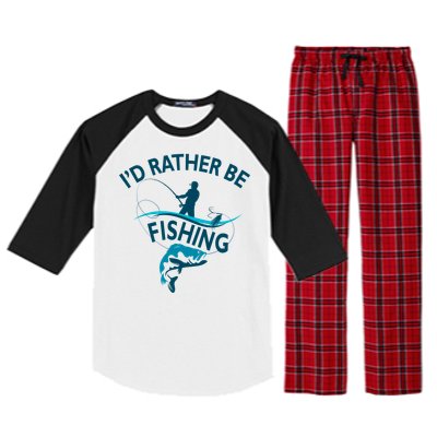 I'd Rather Be Fishing Raglan Sleeve Pajama Set