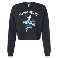 I'd Rather Be Fishing Cropped Pullover Crew
