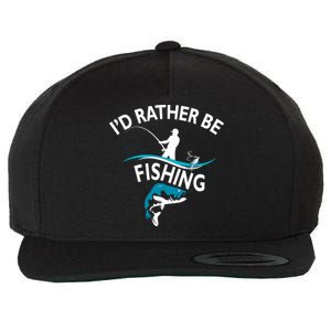 I'd Rather Be Fishing Wool Snapback Cap