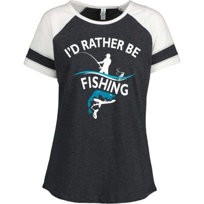 I'd Rather Be Fishing Enza Ladies Jersey Colorblock Tee