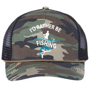 I'd Rather Be Fishing Retro Rope Trucker Hat Cap