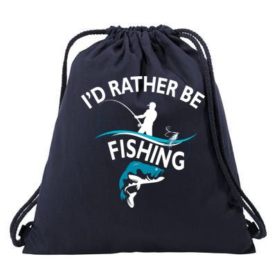 I'd Rather Be Fishing Drawstring Bag