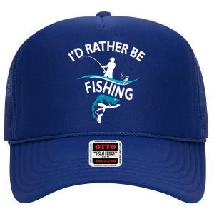 I'd Rather Be Fishing High Crown Mesh Back Trucker Hat