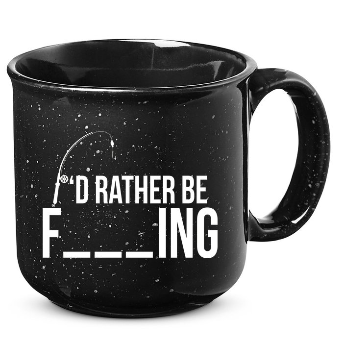 I'd Rather Be Fishing Funny Fisherman 15oz Campfire Ceramic Mug