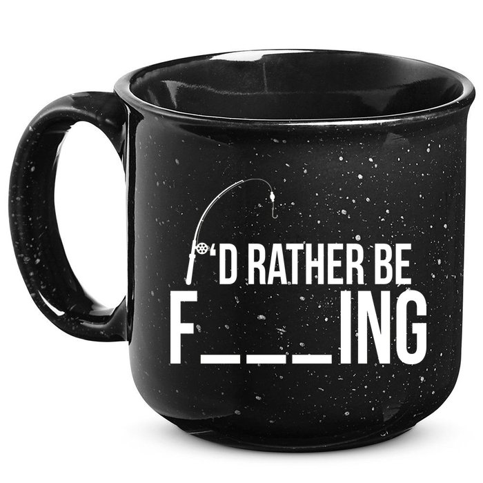 I'd Rather Be Fishing Funny Fisherman 15oz Campfire Ceramic Mug