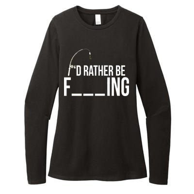 I'd Rather Be Fishing Funny Fisherman Womens CVC Long Sleeve Shirt