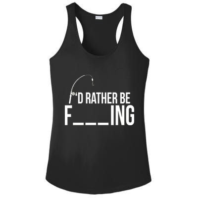 I'd Rather Be Fishing Funny Fisherman Ladies PosiCharge Competitor Racerback Tank