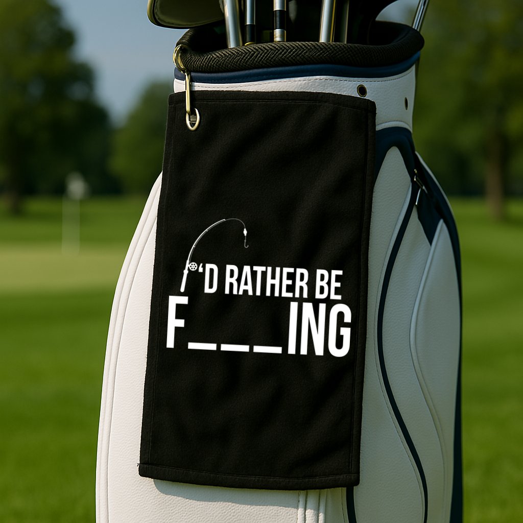 I'd Rather Be Fishing Funny Fisherman Golf Towel