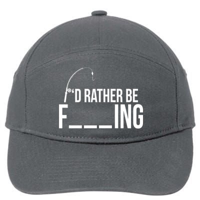 I'd Rather Be Fishing Funny Fisherman 7-Panel Snapback Hat