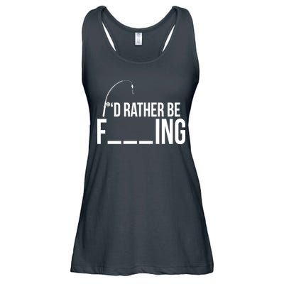 I'd Rather Be Fishing Funny Fisherman Ladies Essential Flowy Tank