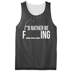 I'd Rather Be Fishing Funny Fisherman Mesh Reversible Basketball Jersey Tank