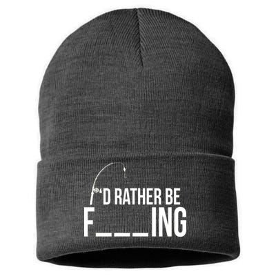 I'd Rather Be Fishing Funny Fisherman Sustainable Knit Beanie