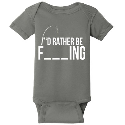 I'd Rather Be Fishing Funny Fisherman Baby Bodysuit