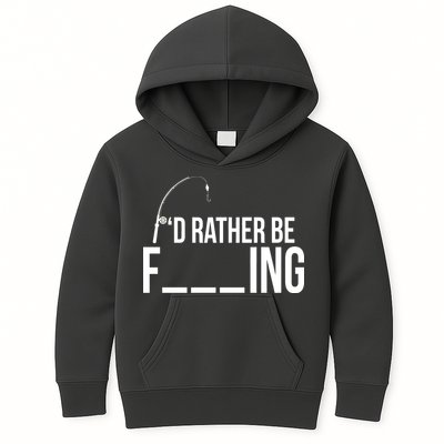 I'd Rather Be Fishing Funny Fisherman Kids Hoodie
