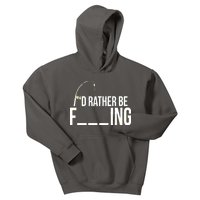 I'd Rather Be Fishing Funny Fisherman Kids Hoodie