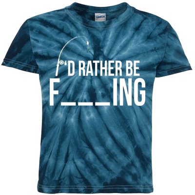 I'd Rather Be Fishing Funny Fisherman Kids Tie-Dye T-Shirt