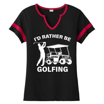 I'd Rather Be Golfing Ladies Halftime Notch Neck Tee