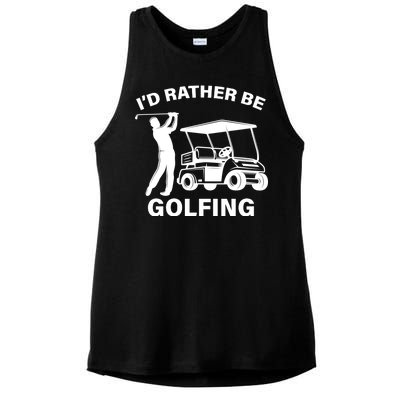 I'd Rather Be Golfing Ladies PosiCharge Tri-Blend Wicking Tank