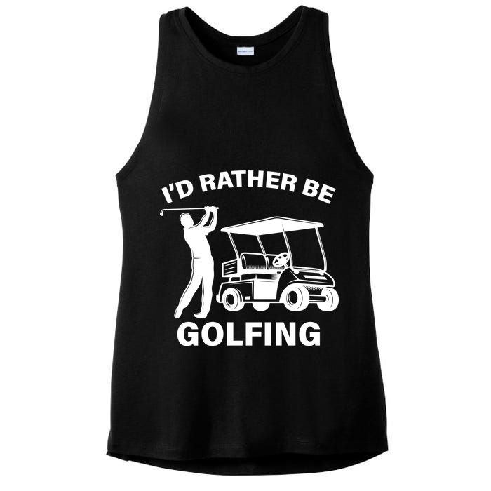 I'd Rather Be Golfing Ladies PosiCharge Tri-Blend Wicking Tank