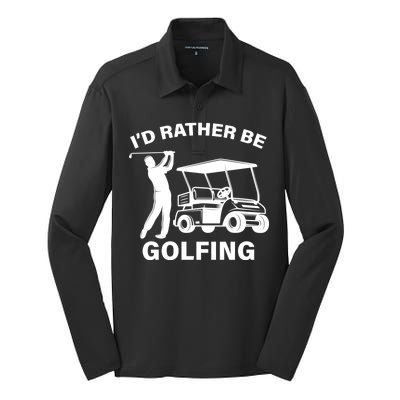 I'd Rather Be Golfing Silk Touch Performance Long Sleeve Polo